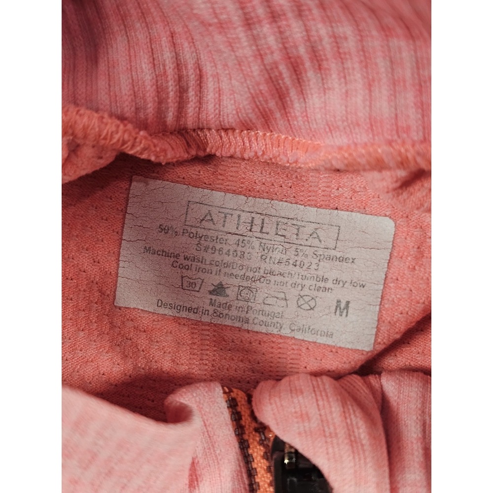Athleta Womens Medium Coral‎ 1/4 Zip Seamless Athletic Pullover Top - Picture 3 of 9